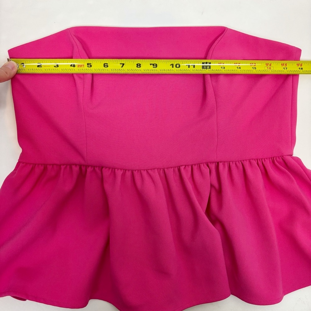 French Connection Whisper Strapless Peplum Top Size 12 - Picture 8 of 9